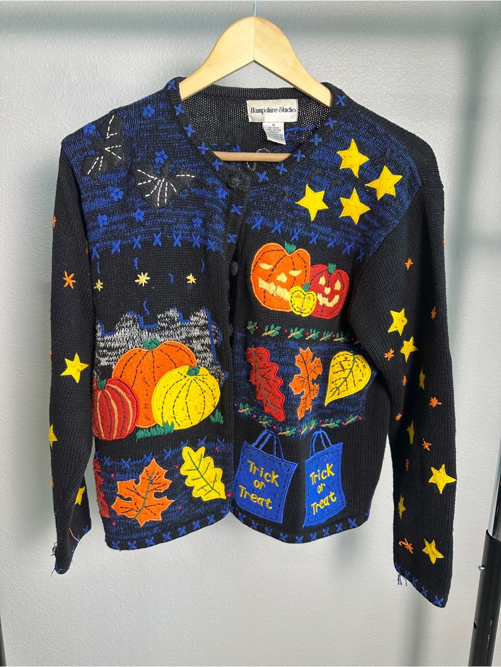 Hampshire Studio, Halloween Cardigan Sweater Medium